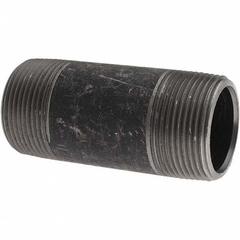 Black Pipe Nipple: 1-1/4" Dia x 3-1/2" Long, Schedule 80