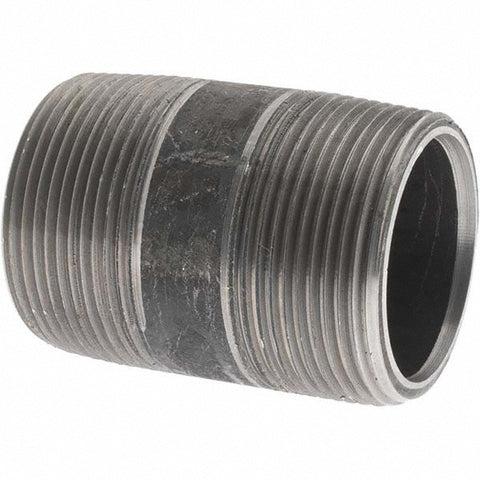 Black Pipe Nipple: 1-1/2" Dia x 2-1/2" Long, Schedule 80