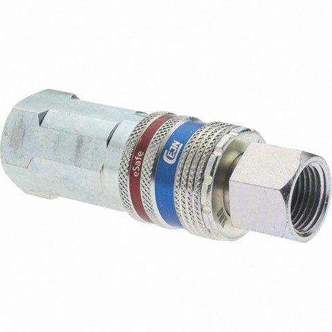 2 Piece 3/8" Body 3/8 NPT 150 psi Brass/Steel Industrial Pneumatic Coupling Plug Set