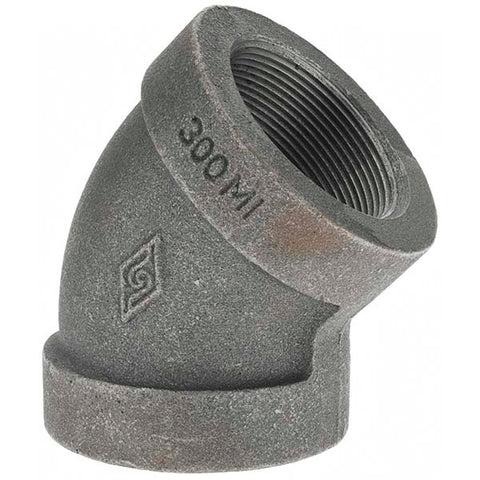 Black 45 deg Elbow: 2", Threaded