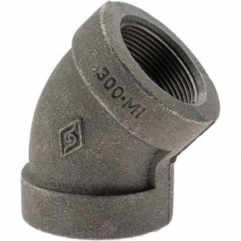 Black 45 deg Elbow: 1-1/2", Threaded