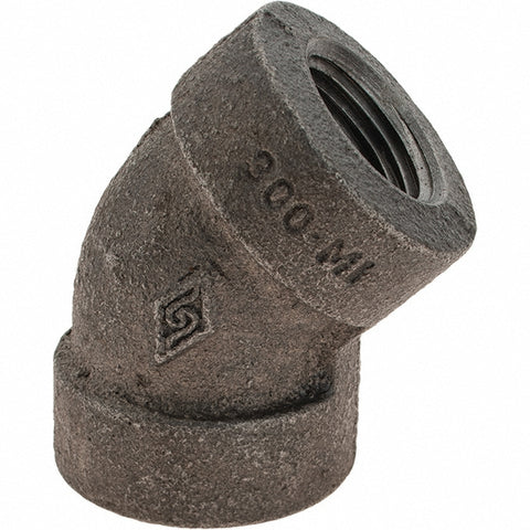 Black 45 deg Elbow: 1/2", Threaded