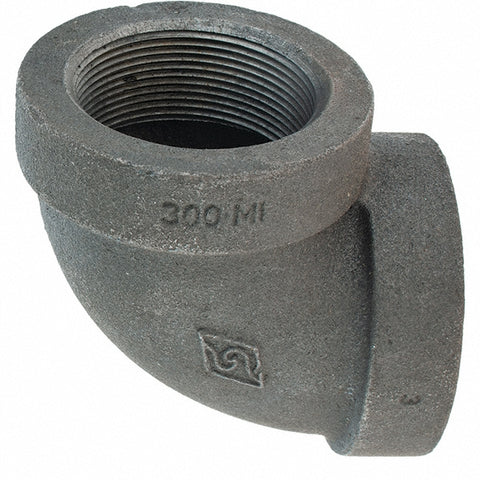 Black 90 deg Elbow: 2", Threaded