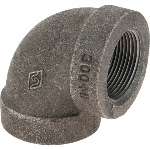 Black 90 deg Elbow: 1-1/4", Threaded
