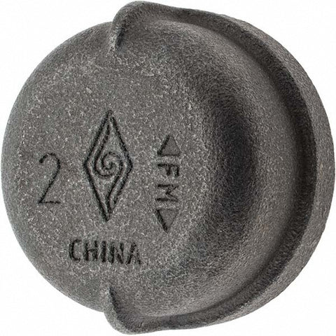 Black End Cap: 2", Threaded