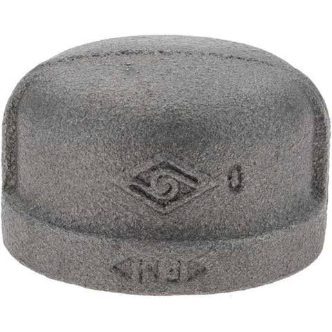 Black End Cap: 1-1/4", Threaded