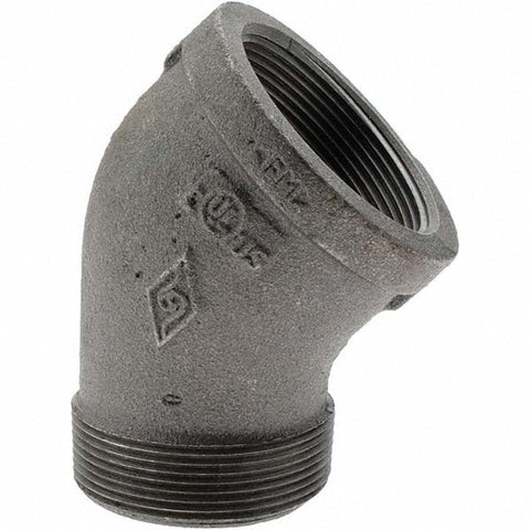 Black 45 deg Street Elbow: 2", Threaded