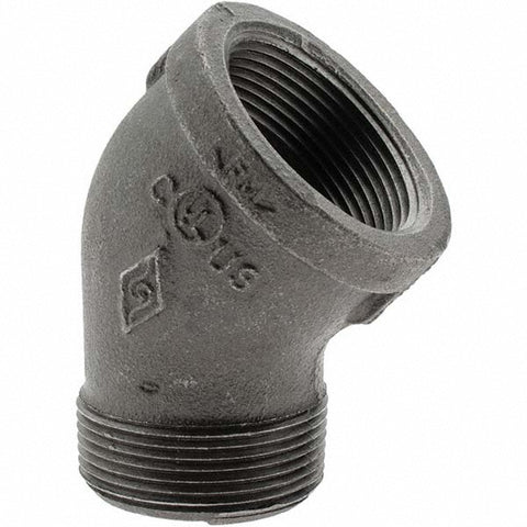 Black 45 deg Street Elbow: 1-1/2", Threaded