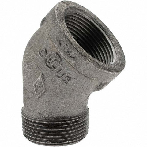 Black 45 deg Street Elbow: 1-1/4", Threaded