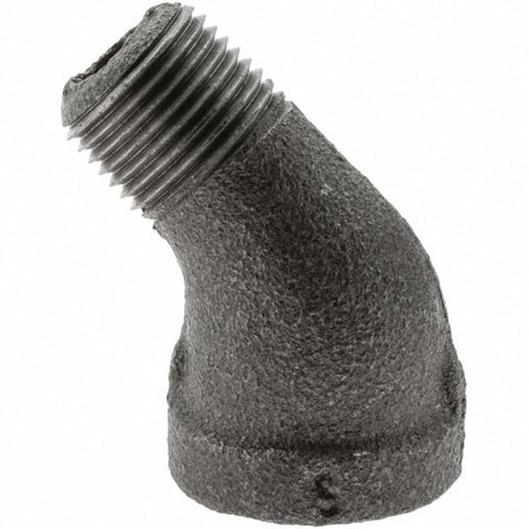 Black 45 deg Street Elbow: 3/8", Threaded