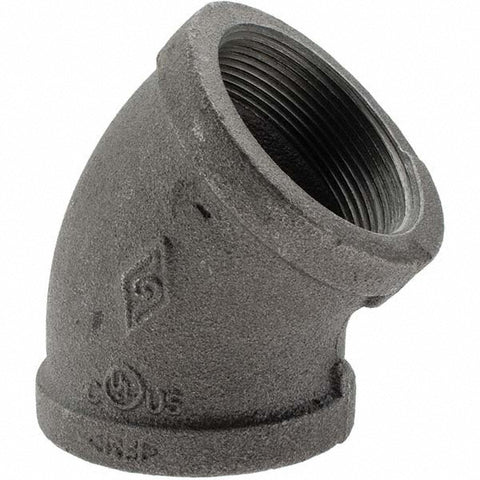 Black 45 deg Elbow: 2", Threaded