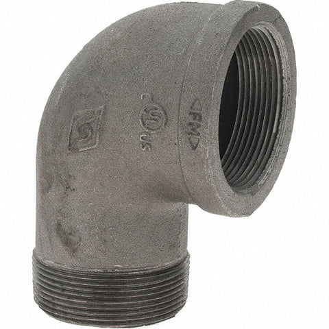 Black 90 deg Street Elbow: 2", Threaded
