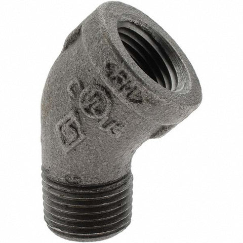 Black 45 deg Street Elbow: 1/2", Threaded