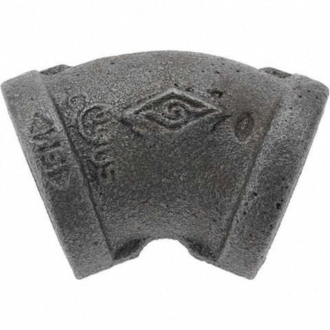 Black 45 deg Elbow: 3/4", Threaded