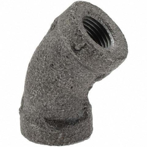 Black 45 deg Elbow: 1/8", Threaded