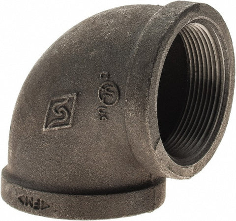 Black 90 deg Elbow: 2", Threaded