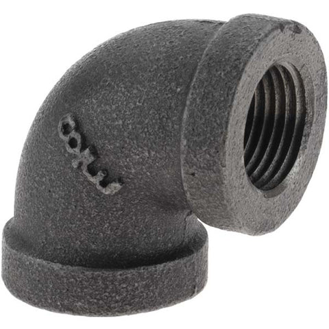 Black 90 deg Elbow: 3/8", Threaded