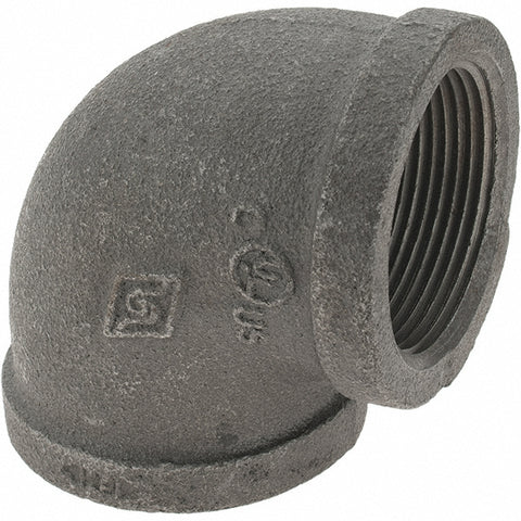 Black 90 deg Elbow: 1-1/2", Threaded