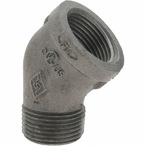 Black 45 deg Street Elbow: 1", Threaded