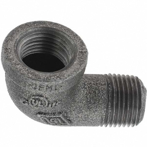 Black 90 deg Street Elbow: 1/2", Threaded