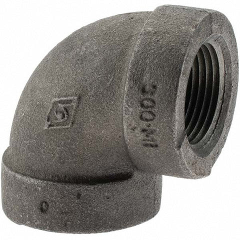 Black 90 deg Elbow: 1", Threaded