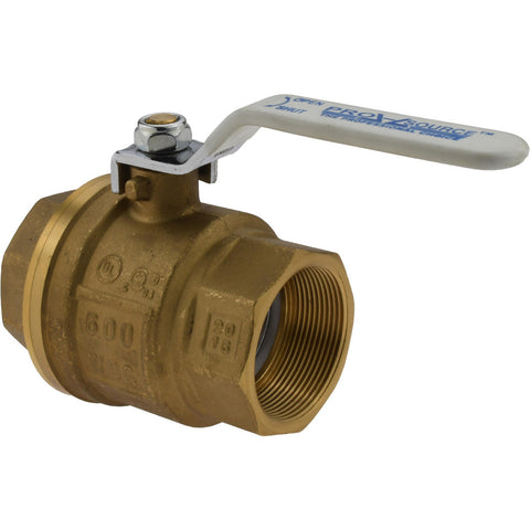 2-Way Manual Ball Valve: 2" Pipe, Full Port