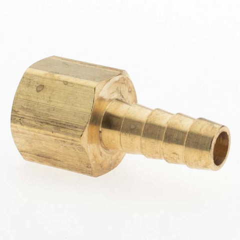 Barbed Hose Fitting: 3/8" x 3/8" ID Hose