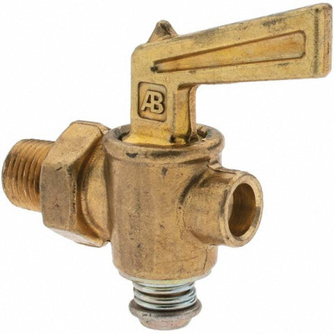 1/8" Pipe, Male Pipe Drain Cock & Shutoff Valve