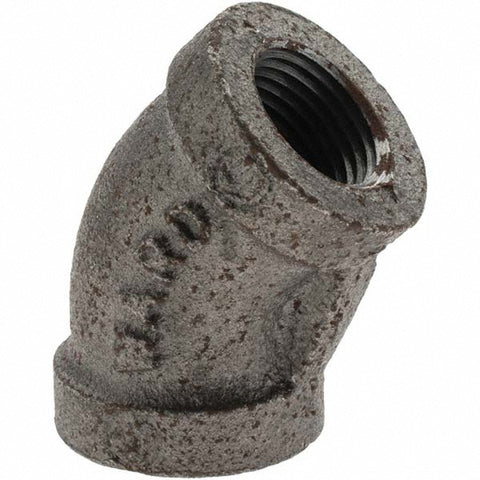 Black 45 deg Elbow: 3/8", Threaded