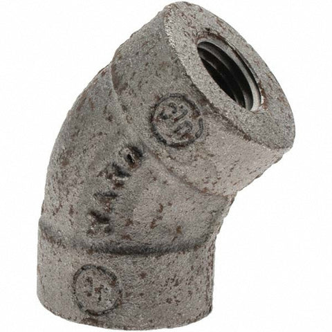 Black 45 deg Elbow: 1/4", Threaded