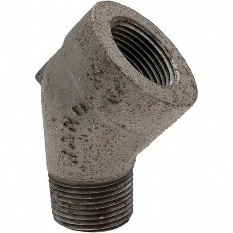 Black 45 deg Street Elbow: 1", Threaded