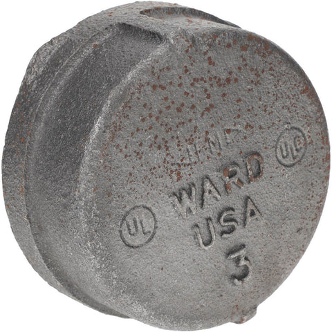 Black End Cap: 3", Threaded