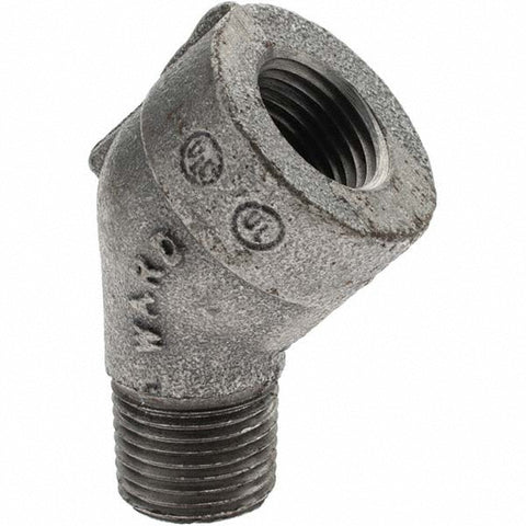 Black 45 deg Street Elbow: 1/2", Threaded