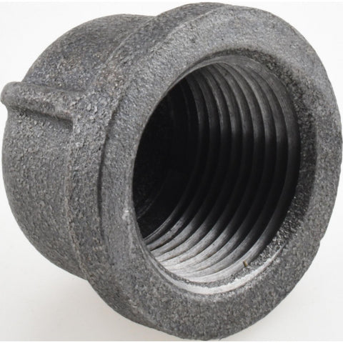 Black End Cap: 1", Threaded