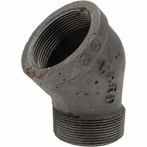 Black 45 deg Street Elbow: 2", Threaded