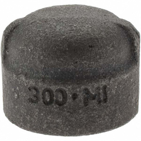 Black End Cap: 3/8", Threaded