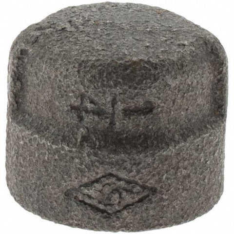 Black End Cap: 1/4", Threaded