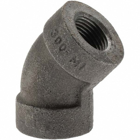 Black 45 deg Elbow: 3/8", Threaded
