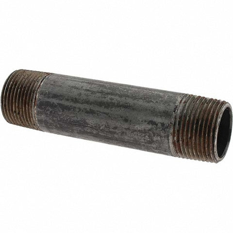 Black Pipe Nipple: 1" Dia x 5" Long, Schedule 40