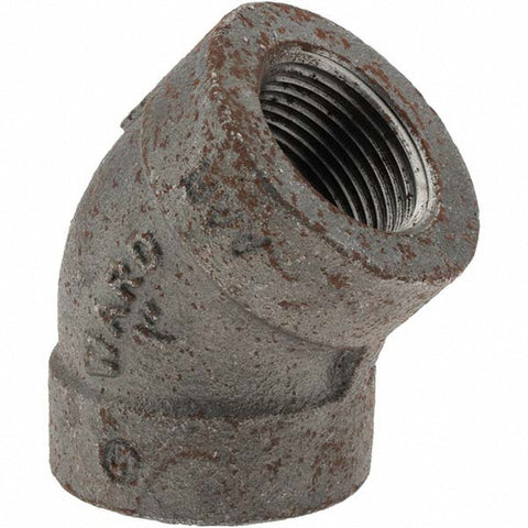 Black 45 deg Elbow: 1", Threaded