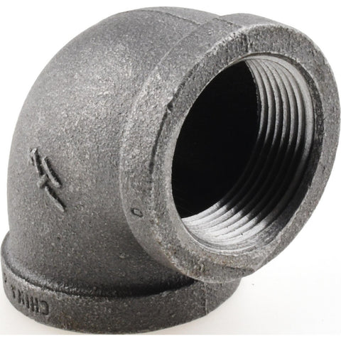 Black 90 deg Elbow: 1-1/4", Threaded