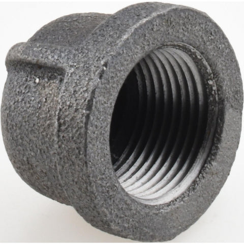 Black End Cap: 3/4", Threaded