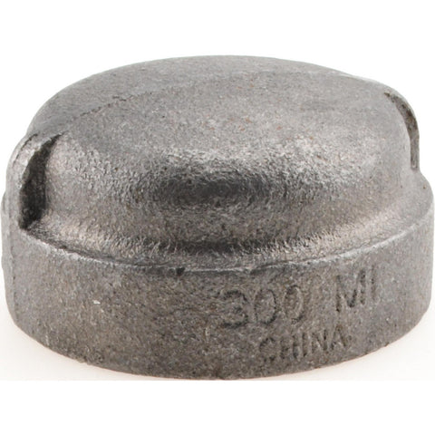 Black End Cap: 2", Threaded