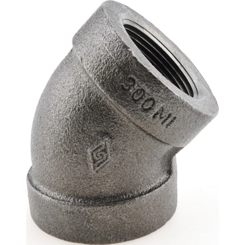 Black 45 deg Elbow: 1-1/4", Threaded