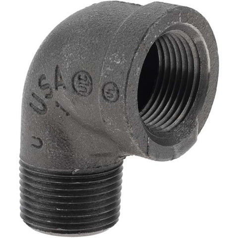 Black 90 deg Street Elbow: 1", Threaded