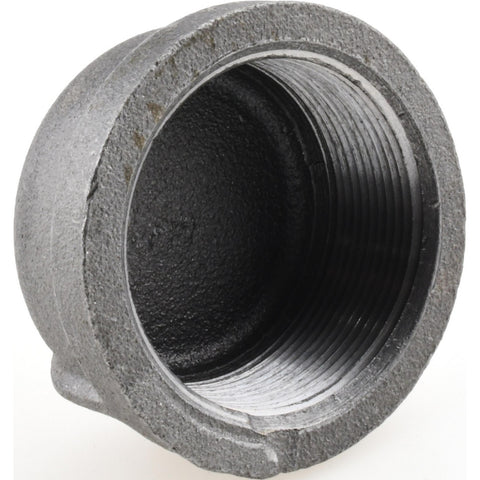 Black End Cap: 2", Threaded