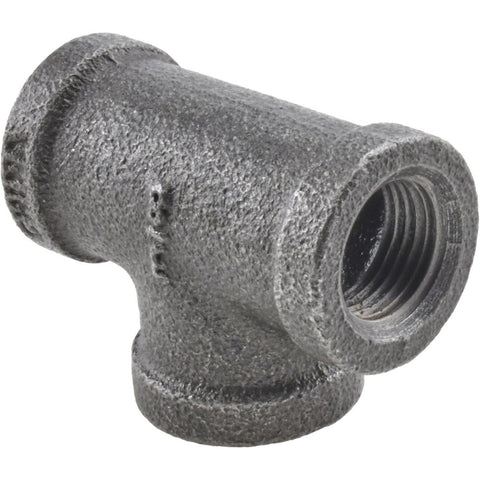 Black Pipe Fittings: Tee, 3/8", Threaded, Malleable Iron