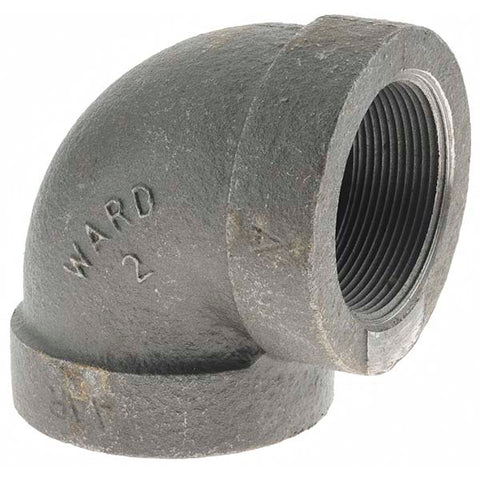 Black 90 deg Elbow: 2", Threaded