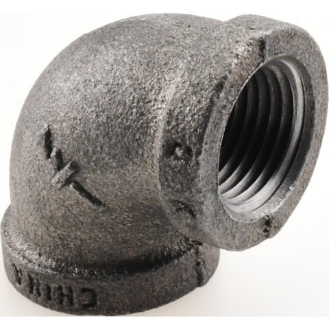 Black 90 deg Elbow: 1/2", Threaded