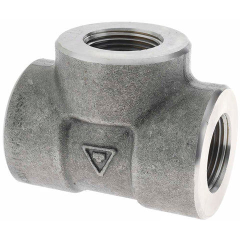 Black Pipe Fittings: Tee, 1", NPT, Forged Carbon Steel